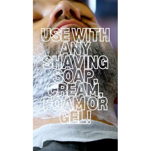 G.B.S Pure Badger Bristle Horn Shaving Brush, use with any Soap Cream All Razors, Effortless Glide Resin