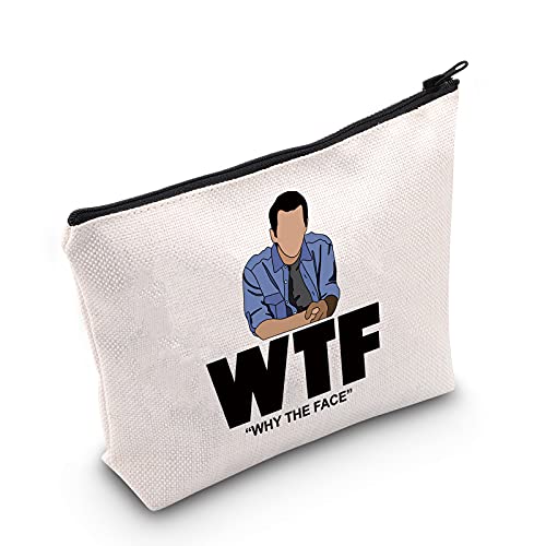 LEVLO Family Modern TV Show Cosmetic Make Up Bag Phil Dunphy Fans Gift WTF Why The Face Modern Family Makeup Zipper Pouch Bag For Friend Family (WTF Why The Face)