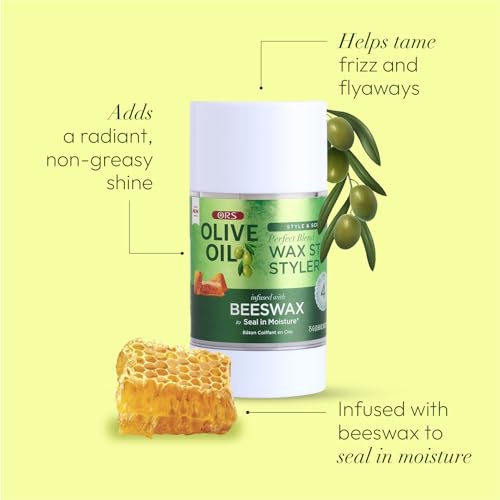 ORS Olive Oil Hold & Shine Wrap Set Mousse - Style & Sculpt Perfect Blend Wax Stick Styler Olive Oil Edge Control Hair Gel - Bundle