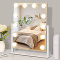 Vanity Mirror with Lights,Lighted Vanity Mirror with 12 Dimmable Bulbs for Dressing Room & Bedroom,3 Color Lighting,Modes Detachable 10x Magnification 360¡ÆRatation (White) 14.6" L x 17" W
