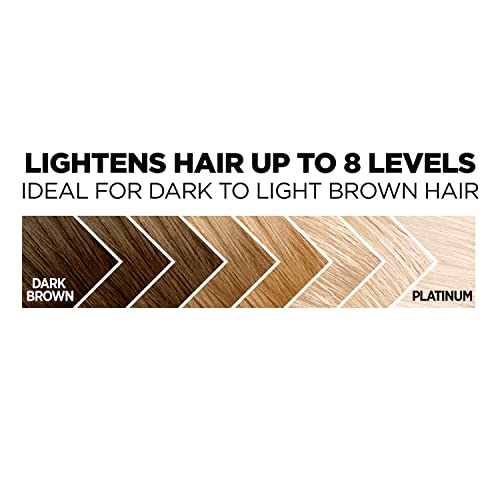 L¡¯Oreal Paris Feria Hyper Platinum Hair Bleach, Lifts Up To 8 Levels, Includes Anti Brass Purple Conditioner, Hyper Platinum Blonde Hair Dye Kit, Pack of 2