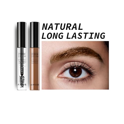 AMIIR Eyebrow Gel Mascara Up to 10 Hours Temporary Coloring Volumizing Enhance Color & Shape Eye Brow Fill In Sparse Brush Tamp Waterproof Long-Lasting, 2 Count, Auburn
