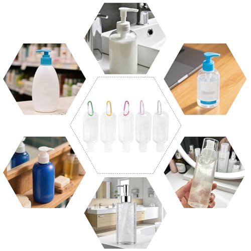120 Pcs Traveling Bottles with Keychain 2oz Clear Plastic Bottle Containers, Refillable Empty Liquid Packing Squeeze Bottles with Lids for Liquid Cream