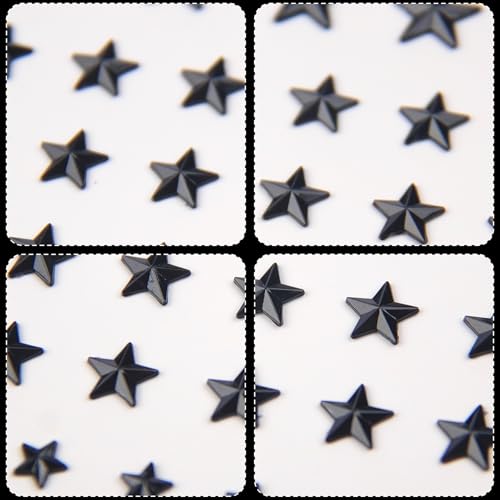 3 Sheets Face Gems Face Jewels, Self Adhesive Hair Gems Festival Star Rhinestone Stickers for Face, Eye, Makeup, Body, Stick on Gems, Star Face Stickers for Kids, Women(04. Black)