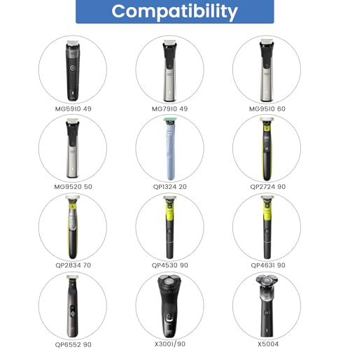 2-Pack One Blade Charger for Phillips Norelco QP2724 QP2834 MG5910 X3001 Shaver, 5V Electric Razor USB Charging Cord