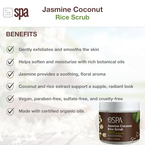 BCL SPA Rice Scrub, Jasmine Coconut, 16 Fl Oz