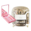 1 Pc Makeup Organizer, Bathroom Countertop comes with a makeup brush case that includes a small mirror, Vanity Makeup Organizer, Makeup Storage Organizer, Cosmetic Organizer.