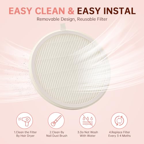Nail Dust Collector,3500RPM Cordless Dust Collector Nail Tech with LED Display,Rechargeable Dust Suction Machine with Reusable Fillter for Acrylic Gel Polish,Salon & Home AB Diamond
