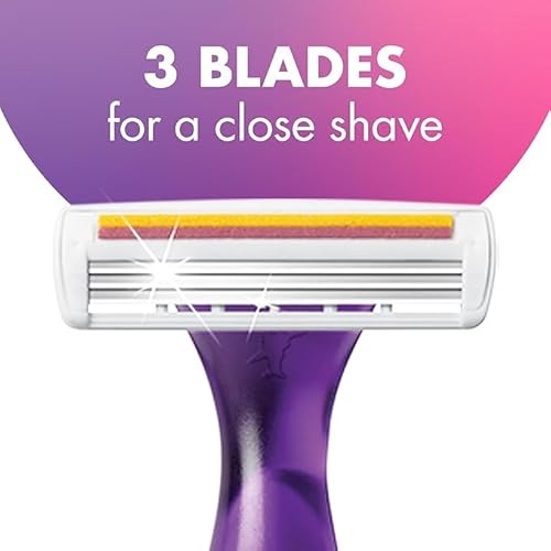 BIC Soleil 3 Scented Women's Disposable with 3 Blade Razors, Calming Lavender Scent and Vitamin E Moisture Strip, 10-Count