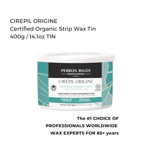 Cirepil - Origine - 400g / 14.11 oz Soft Wax Tin - Cosmos Certified Organic Strip Wax - 100% Natural with Jojoba Oil - Fragrance-Free for Sensitive Skin - Professional Body Depilatory Refill