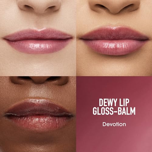 bareMinerals Dewy Lip Gloss-Balm, Hydrating Lip Gloss + Tinted Lip Balm Hybrid, Shine Finish + 24HR Hydration, For Soft + Smooth Lips, Non-Sticky, Vegan