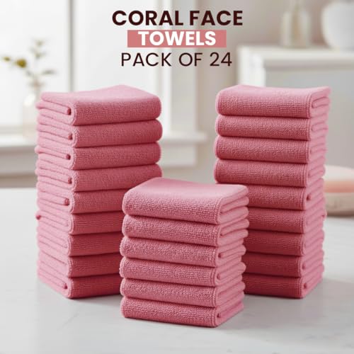 Mauve/Dust Rose 100% Ring Spun Cotton Washcloths 12Lx12W ? Pack of 24 | Lightweight, Fast?Dry, Everyday Utility Cloths for Kitchen & Home