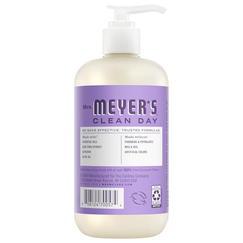 MRS. MEYER'S CLEAN DAY Liquid Hand Soap, Lilac Scent, 12.5 Ounce Bottle (Pack of 3)