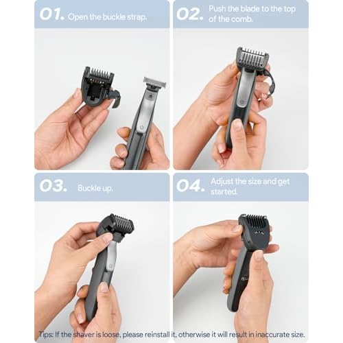 Adjustable Guard 14-in-1 Precise Length Control from 0.4-10mm, Compatible with QP2724/QP2834/QP2520/30/QP2620/30 - Built-in Dial Guide Guards Attachment, NOT FIT Pro Series