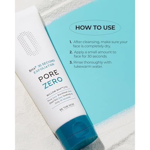 BE THE SKIN BHA+ 30-Second Exfoliator - Gommage Peeling Gel Willow Bark BHA + AHA Melts & Sweeps Dead Skin, Helps Clear Pores & Blackheads, No Harsh Beads for Oily Blemish-Prone Skin | 3.38 fl oz