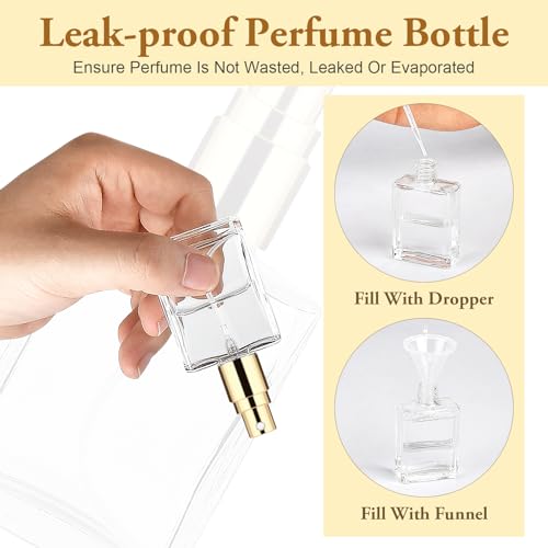 18Pcs Gold Glass Spray Bottles, 15ml Perfume Spray Bottles, Empty Fine Mist Atomizer, Portable Cologne Sprayer Bottles with 9Droppers9 Funnels, Refillable Perfume Container for Travel, Gold