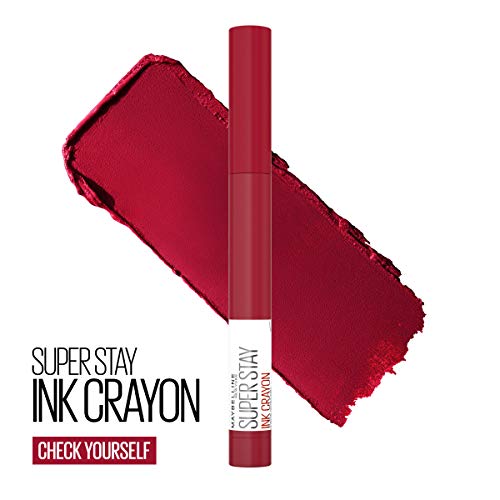 Maybelline New York Maybelline Super Stay Ink Crayon Matte Longwear Lipstick Makeup, Check Yourself, 0.04 Ounce ., 125 Check Yourself, 0.04 ounces (Pack of 2)