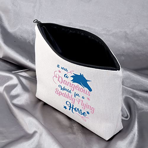 MEIKIUP Keeper of the Lost Sylveny Inspired Gift Book Lover Cosmetic Bag Organizer Pouch KOTLC Gift Bookish Gift Reader Gift (Flying Horse Bag)
