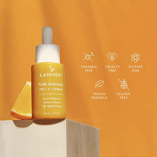 Vitamin C Serum With Ferulic Acid: C & E Ferulic Face Serum With 15% Ascorbic Acid, Vitamin E, Hyaluronic Acid - Vit C Serum for Hydration, Brightening, Anti-aging, Anti Wrinkle, Skin Repair 1 Fl Oz