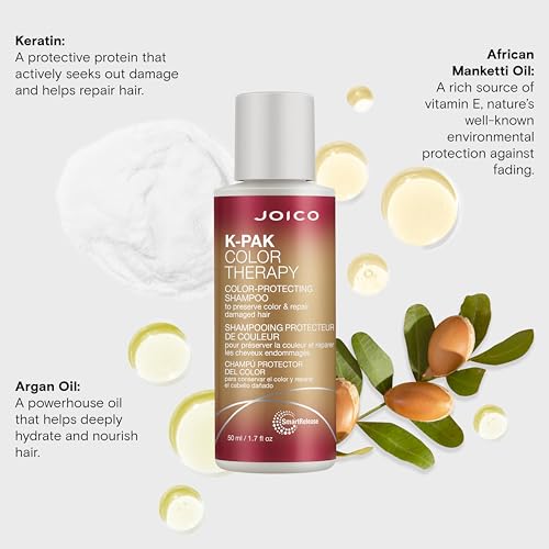Joico K-PAK Color Therapy Color-Protecting Shampoo | For Color-Treated Hair | Boost Shine | Improve Elasticity | Repair Breakage | Rebuild Damaged Hair | With Keratin & Argan Oil