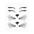 Halloween Cat Face Stickers Glitter Cat Face Tattoos Sticker Self-Adhesive Cat Whisker Eyes Body Temporary Tattoos for Women Girls Halloween Costume Accessories
