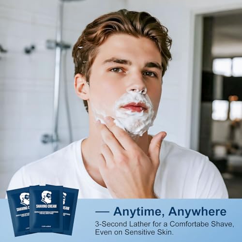 Shaving Cream Bulk Travel,8ml/0.28 oz Travel Shave Cream Disposable Shaving Cream in Bulk for Hotel Homeless £¨Jasmine£¬pack of 200)