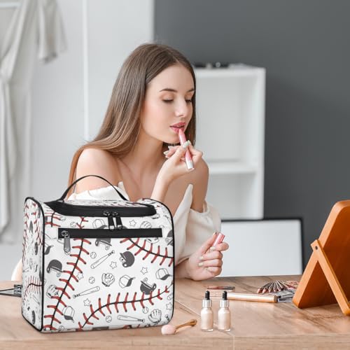 Baseball Hanging Toiletry Bag for Men,Wash Makeup Bag for Women,Travel Cosmetics Bag Shaving Bag Organizer Kit for Accessories,Cosmetics,Travel