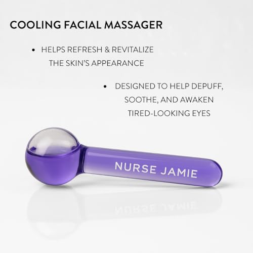 Nurse Jamie GlowGlobe Kit ? Cooling Face & Eye Massage Tool + Desert Rose Anti-Aging Oil ? Depuffing Roller & Hydrating Skincare Duo for Radiant, Revitalized Skin