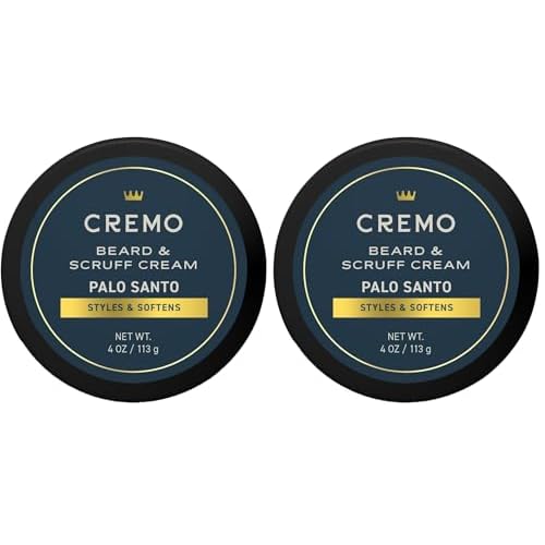Cremo Beard & Scruff Cream,Palo Santo (Reserve Collection),4 oz - Soothe Beard Itch,Condition and Offer Light-Hold Styling for Stubble and Scruff (Product Packaging May Vary),(Pack of 2)