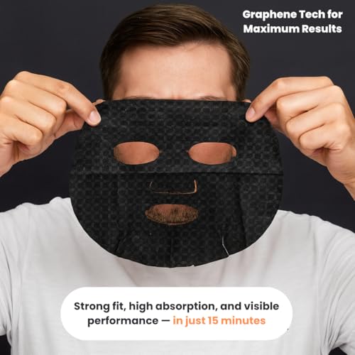 FACETORY K Beauty Face Mask for Men ? ILLUMINATING Sheet Mask with Yuja Extract | Skin Care for Men | Brightens, Evens Tone & Fades Post-Acne Marks (5 Pack)