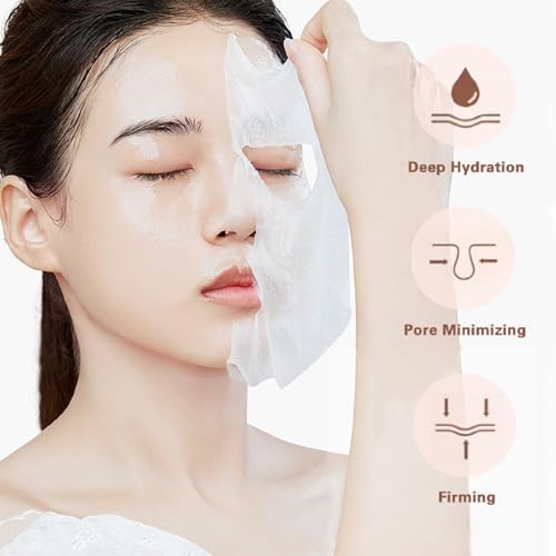 Deep Collagen Niacinamide Vitamin C Mask, Anti Wrinkle Lifting Moisturizing Face Mask, Smooth & Tight Skin, Overnight Hydrogel Mask, Helps Reduce Fine Lines(4 Pack)