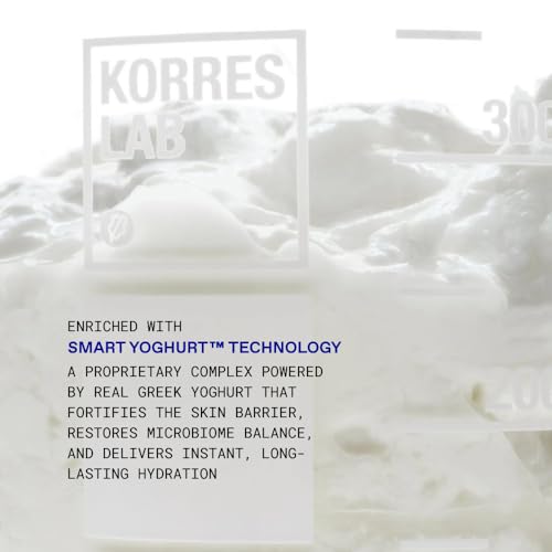 KORRES Greek Yoghurt Nourishing Probiotic Gel-Cream, Lightweight Face Moisturizer with Pre and Probiotics, Time-Released Hydration for 48 Hours, Microbiome Technology for Balanced Skin, 1.4 Fl Oz