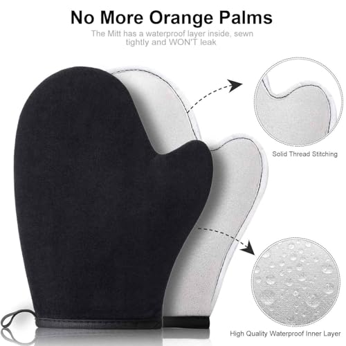 Tanning Mitt Self Tanner Mitt 2 in 1 Set Self Tanning Mitt ? Self Tan Mitt Tanning Glove Tanning Mitts Self Tanner Brush for Self Tan Mit for Streak-Resistant Tanning Application for Face,Body
