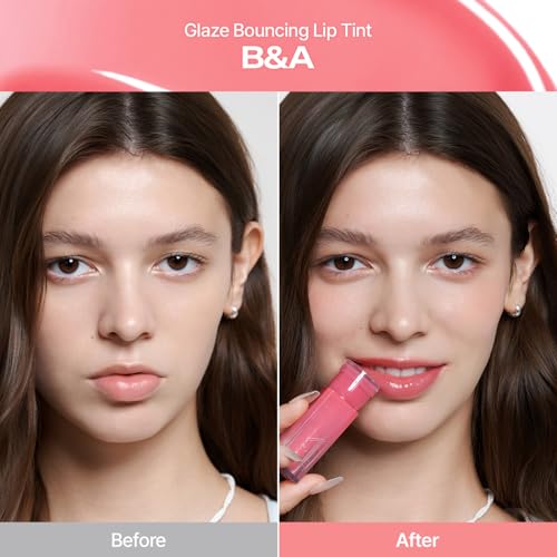 2aN Glaze Bouncing Tint ? Lightweight, Moisturizing Lip Tint with High-Shine Finish, Smooth, Light Plumping, Comfortable Wear, Korean Makeup (Berry Shower, 0.16 oz)