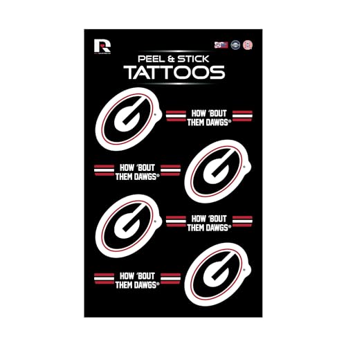 NCAA Vertical Tattoo Peel & Stick Temporary Tattoos - Eye Black - Game Day Approved!