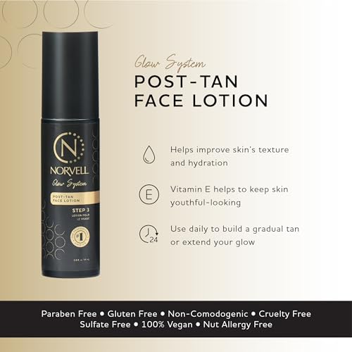 Norvell Glow System Post-Tan Face Lotion, 2 fl oz ? Extend Your Glow Post-Spray Tanning or Build a Gradual Tan with After Tanning Lotion for Face