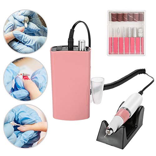 Nail File Drill Machine, Portable Professional Pedicure Electric Nail Drill Nail Grinding Machine Set Nail Art Equipment Kit(us Plug)