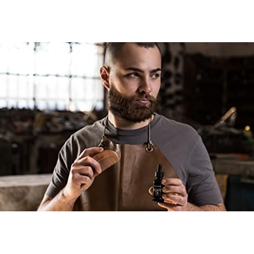 ZilberHaar Beard Oil ¢à1 - Pure, Organic Moroccan Argan and Jojoba Oil for Natural Beard Growth and Hydration - 1 oz - Free Beard Comb Gift