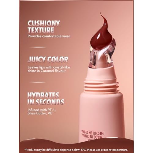 SHEGLAM Crystal Glaze Moisturizing Lip Gloss Hydrating Jelly Long Lasting Waterproof Plumping Lip Gloss-Cocoa Cookie
