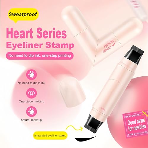 Eyeliner Stamp Upgraded Foldable Eyeliner Stamp for Perfect Wings, Waterproof Eyeliners Tool, Smudge Proof Eyeliners Pen for Beginners, Black