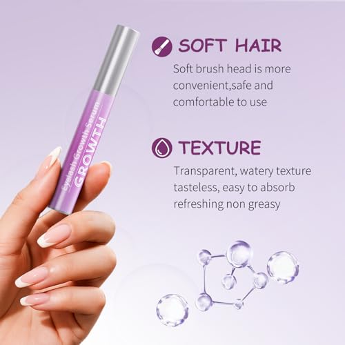 Eyelash Growth Serum with Natural Formula Advanced Lash Enhancing Serum for Longer,Thicker,Fuller Looking Lashes Gentle & Vegan for Eyelash Growth 0.17 Fl Oz (5mL)