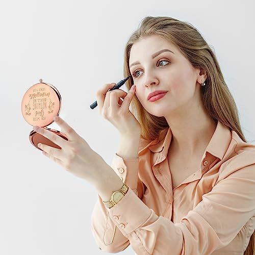Huwena 12 Pcs Easter Christian Gifts Mirror for Women Bulk Bible Verse Makeup Compact Pocket Mirror Inspirational Christian Party Religious Gift for Coworker Teacher Employee Travel Church Scripture