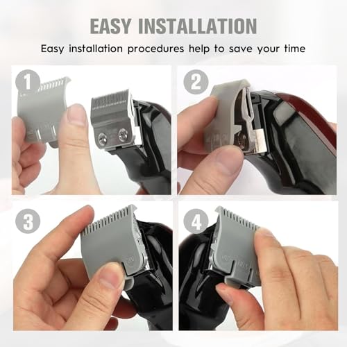 12 Pcs 1/2 Guard Compatible with Wahl Clipper Guards Set Hair Clipper Trimmer Guards #1/2-1/16" (1.5 mm) #1-1/2-3/16" (4.5 mm) Compatible with Wahl #3354-100 Fits Most Size Clippers Guide Comb(Grey)
