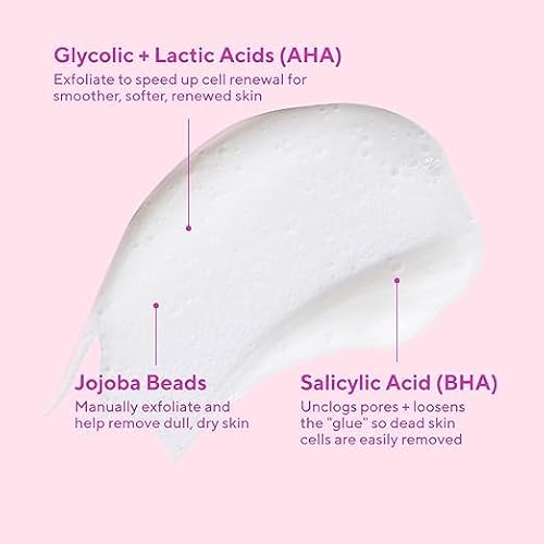 Murad AHA/BHA Exfoliating Cleanser - Triple-Action Cleansing Exfoliator with Salicylic, Lactic, & Glycolic Acids - Creamy Face Wash Removes Dull, Dry Skin for Smoother, Softer Skin