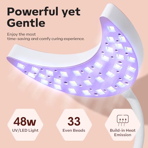modelones Black UV Gloves and GooseNeck UV Light Lamp for Gel Manicures