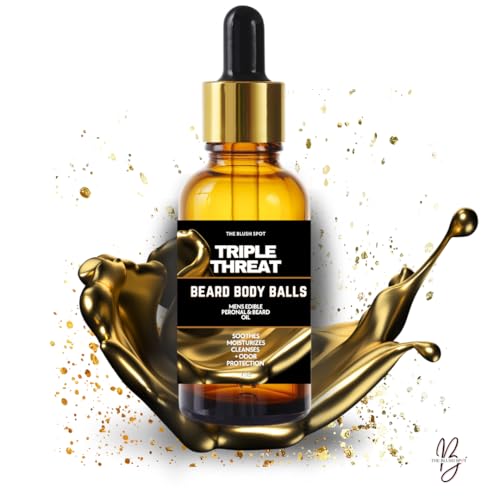 Men's Beard Body Balls Oil - Men's triple threat Oil - All-Natural - Softens, Strengthens, and Nourishes Hair & Skin 1 oz