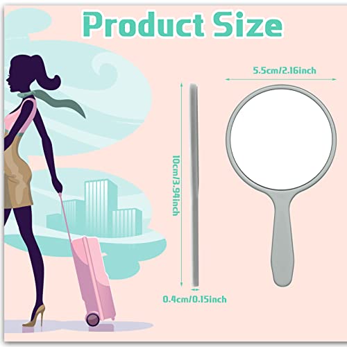 Vinsot 50 Pieces Handheld Mirror Small Hand Mirror Bulk with Handle Plastic Travel Makeup Cosmetic Compact Portable Vanity 3.94 x 2.16 Inch for Women Men Girls Kids Daily DIY Use(50 Pieces)