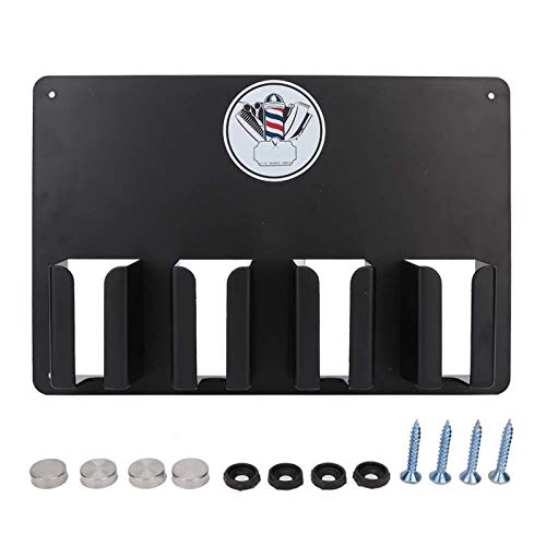 ZJchao Hair Clipper Holder, Multi-Functional 4 Holes Wall Mount Hairdressing Tool Storage, Wall-Mounted Hair Cutter Brush Holder Stand