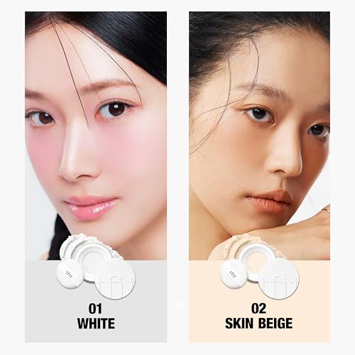 Translucent Set Finishing Powder - Sebum Control Face Loose Powder, Matte & Silky Finish, Lightweight, Long-lasting, Korean Makeup Setting Powder, 0.24 Oz. (02 Skin Beige, 0.24 Oz.)