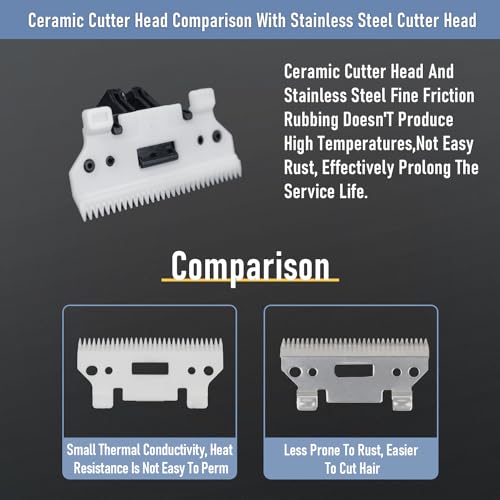MRY Ceramic Cutter Cordless Men's Barber Women's Professional Waterproof LCD Hair Clippers USB Rechargeable (Black with Silver Color)